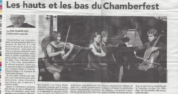 Review: J.J. Van Vlasselaer – Ottawa Chamberfest 2014