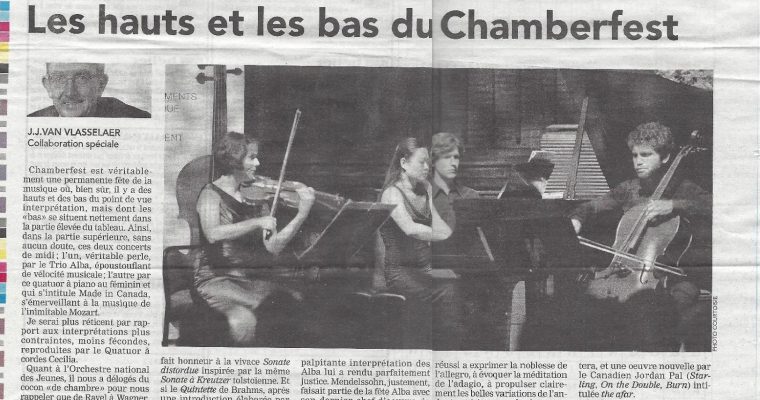 Review: J.J. Van Vlasselaer – Ottawa Chamberfest 2014