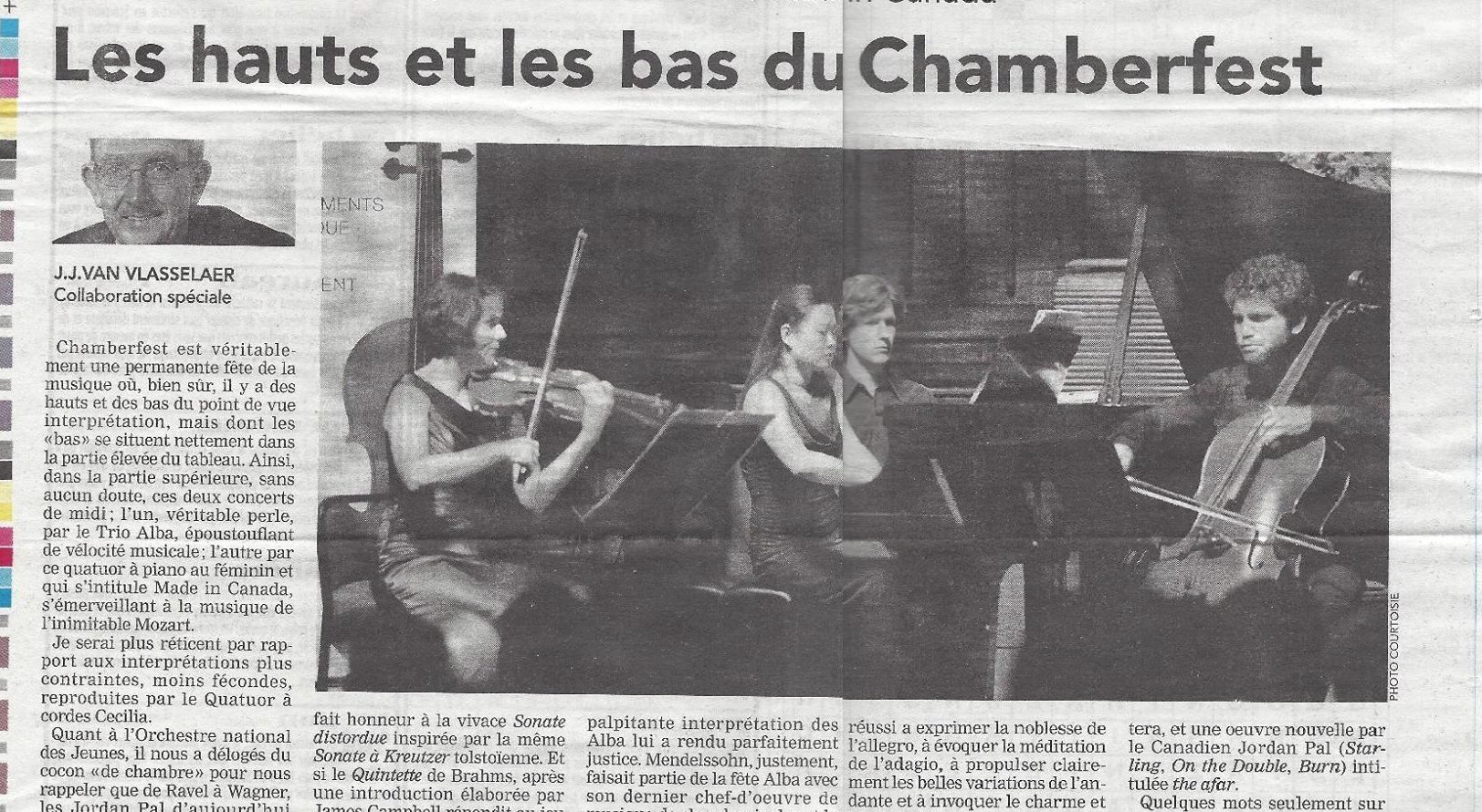 Review: J.J. Van Vlasselaer – Ottawa Chamberfest 2014